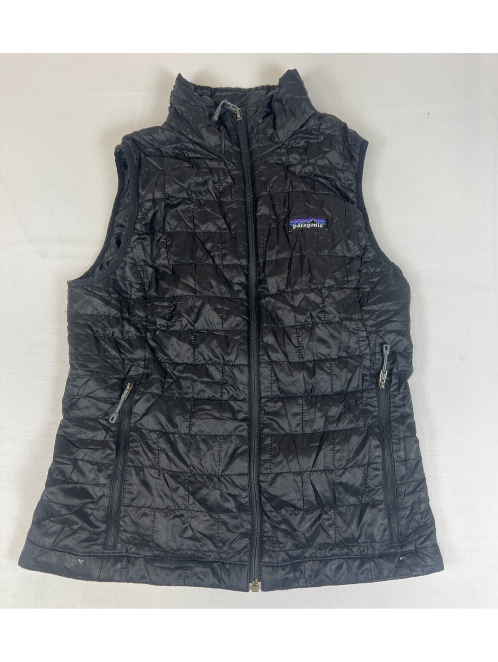 Patagonia Women S Black Nano Puff Vest Primaloft Insulated Full Zip Active